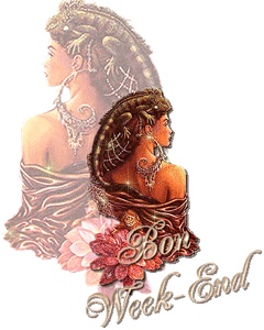 Gif animé bon week-end femme